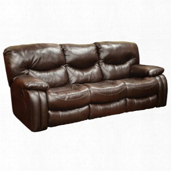 Catnapper Arlington Leather Reclining Sofa In Mahogany