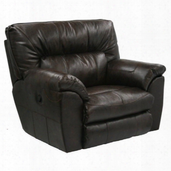 Catnapper Nolan Leather Power Cuddler Recliner In Godiva