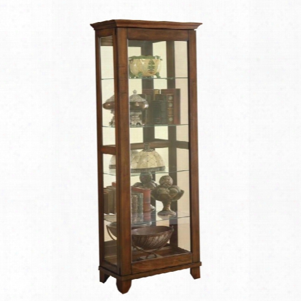 Coaster Curio Cabinet With 5 Shelves In Warm Brown