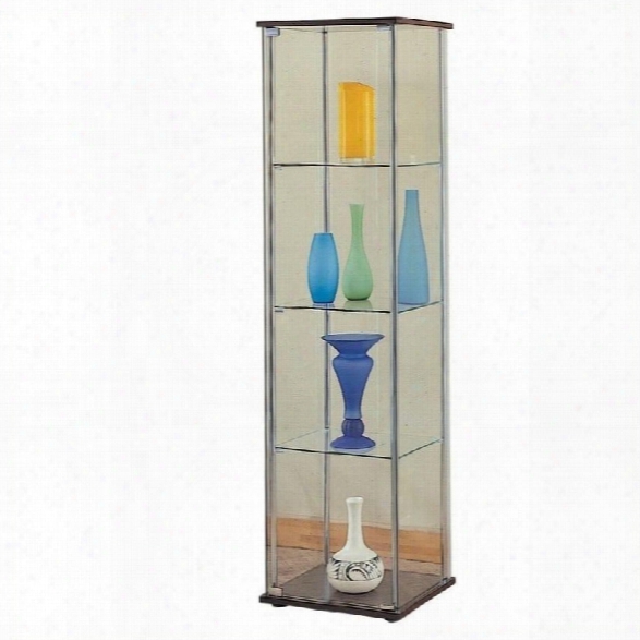 Coaster Glass Curio Cabinet In Cappuccino