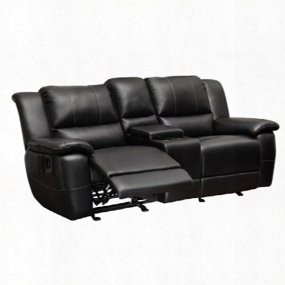 Coaster Lee Transitional Double Reclining Gliding Loveseat With Console