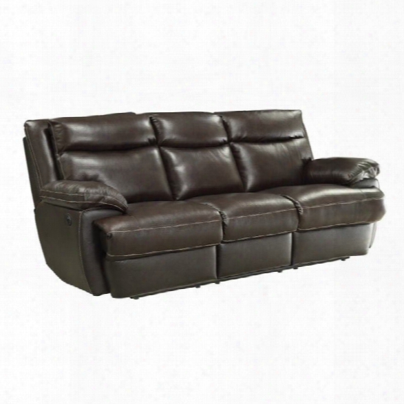 Coaster Macpherson Leather Reclining Sofa In Brown