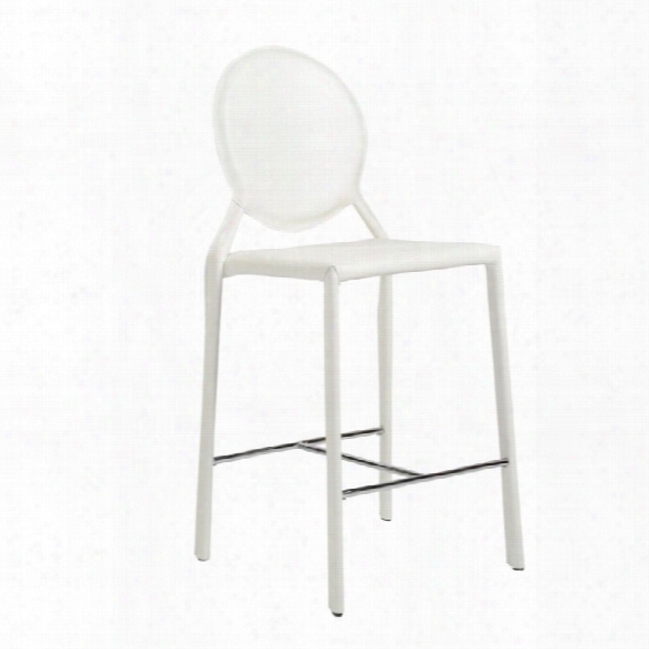 Eurostyle Isabella 26 Counter Stool In White (set Of 2)