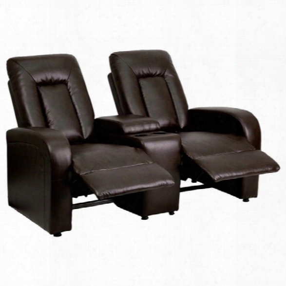 Flash Furniture 2 Seat Home Theater Recliner In Brown