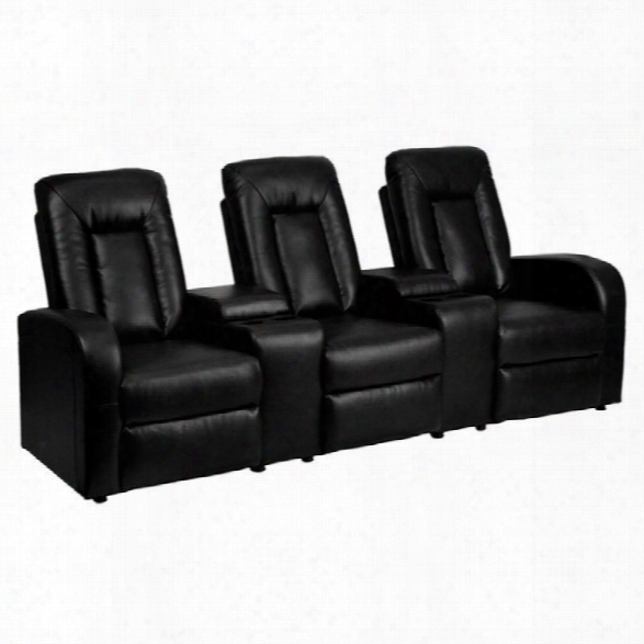 Flash Furniture 3 Seat Home Theater Recliner In Black