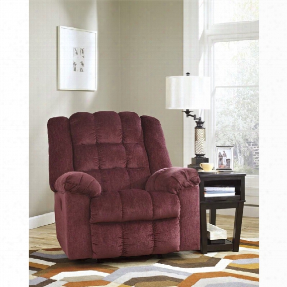 Flash Furniture Twill Power Rocker Recliner In Burgundy