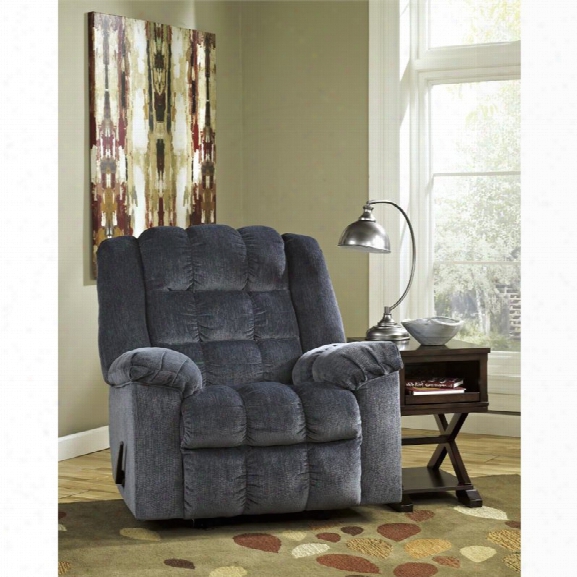 Flash Furniture Twill Rocker Recliner In Blue