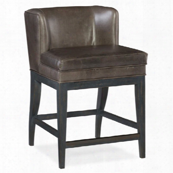 Hooker Furniture Jada Leather Counter Stool In Memento Medal