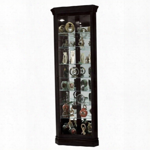 Howard Miller Duane Corner Curio Cabinet In Black Satin