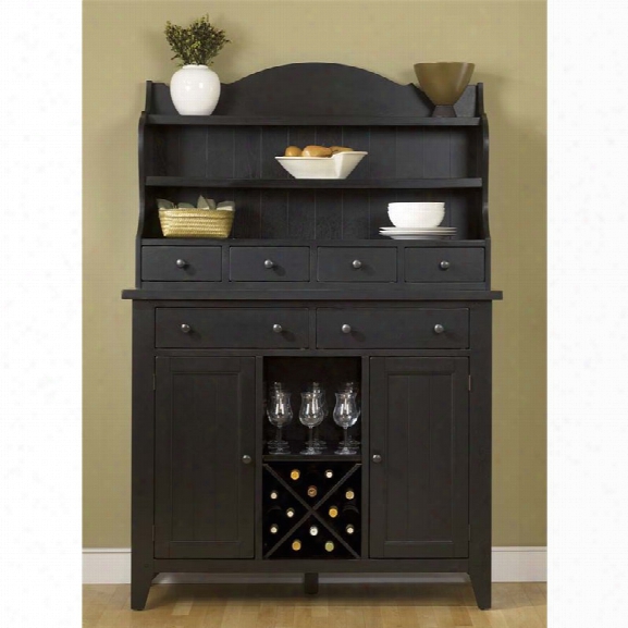 Liberty Furniture Hearthstone Wine Rack Server And Hutch In Rustic Oak