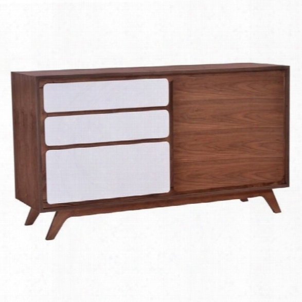 Maklaine Buffet In Walnut And White