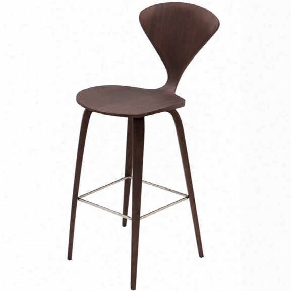 Nuevo Satine 28.5 Bar Stool In Dark Walnut