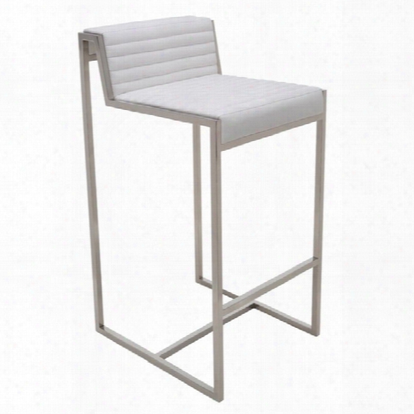 Nuevo Zola 26 Leather Counter Stool In White