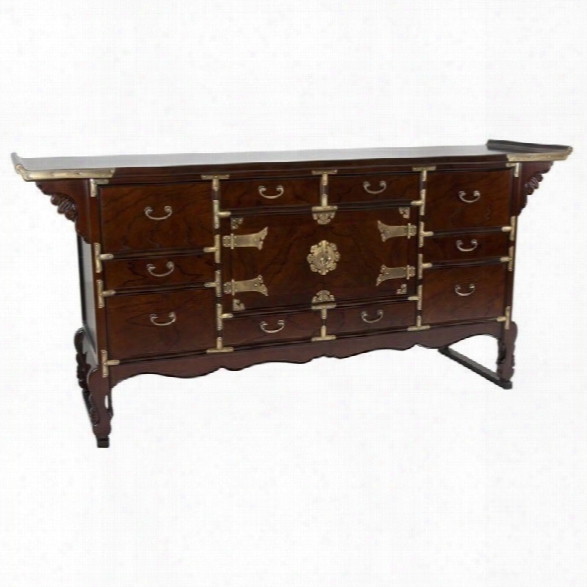 Oriental Furniture Korean Tansu Style Buffet Server In Rosewood