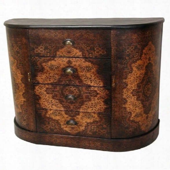 Oriental Furniture Olde-worlde European Credenza In Brown