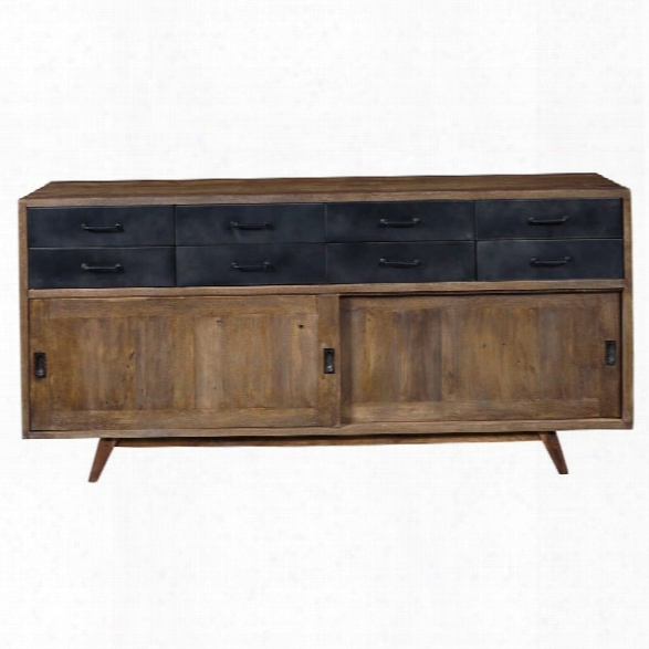 Puaski Devon 8 Drawer Sideboard In Brown