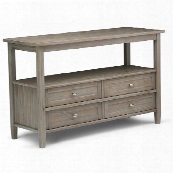 Simpli Home Warm Shaker Console Table In Distressed Gray