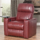 Abbyson Living Michelle Power Leather Recliner in Red