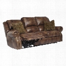 Ashley Walworth Leather Power Reclining Sofa in Auburn