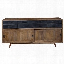 Pulaski Devon 8 Drawer Sideboard in Brown