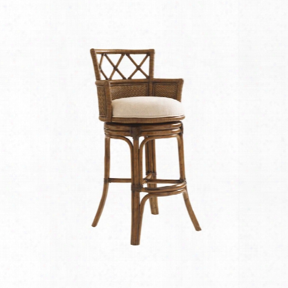 Tommy Bahama Bali Hai Kamala Bay 30 Swivel Bar Stool In Warm Brown