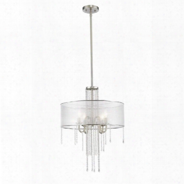 Z-lite Siena 4 Light Pendant In Brushed Nickel