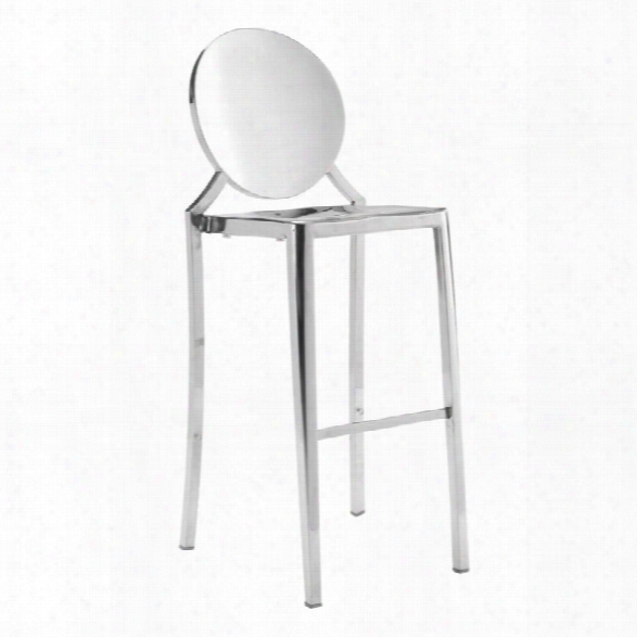 Zuo Eclispe 44.9 Bar Stool In Stainless Steel (set Of 2)