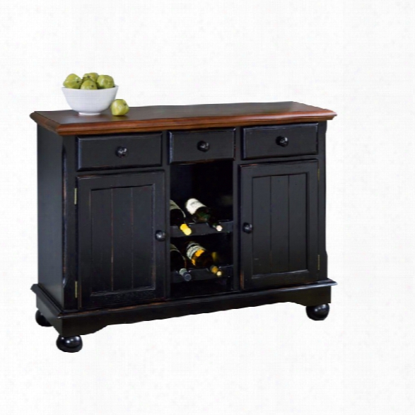 A-america British Isles Wine Rack Sideboard In Black