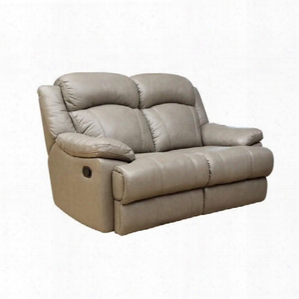 Abbyson Living Warwick Leather Reclining Loveseat In Grey