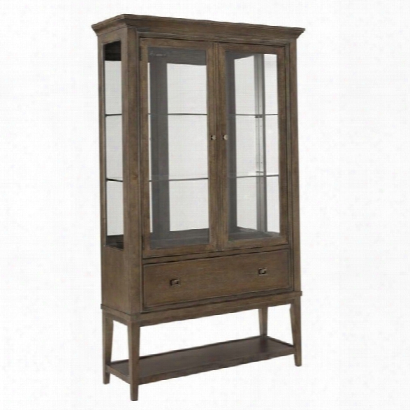 Ameican Drew Park Studio Mirrored Back Curio China Cabinet In Taupe