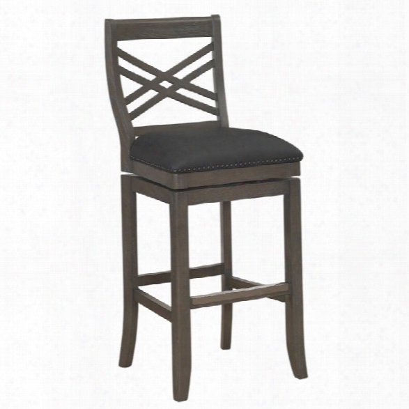 American Heritage Mason 30 Leather Bar Stool In Glacier