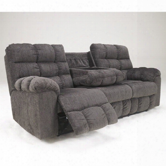 Ashley Furniture Acieona Microfiber Reclining Sofa In Slate