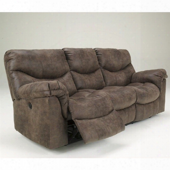 Ashley Furniture Alzena Power Reclining Sofa In Gunsmoke