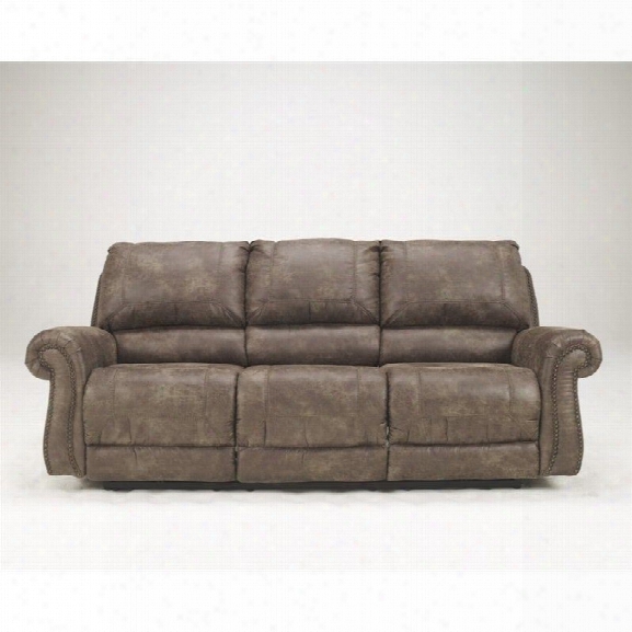 Ashley Furniture Oberson Fabric Reclining Power Sofa In Gunsmoke