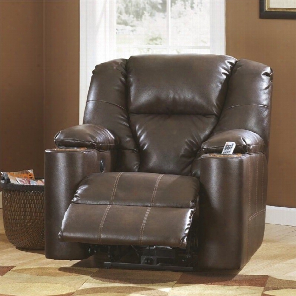 Ashley Furniture Paramount Leather Power Recliner In Brindle