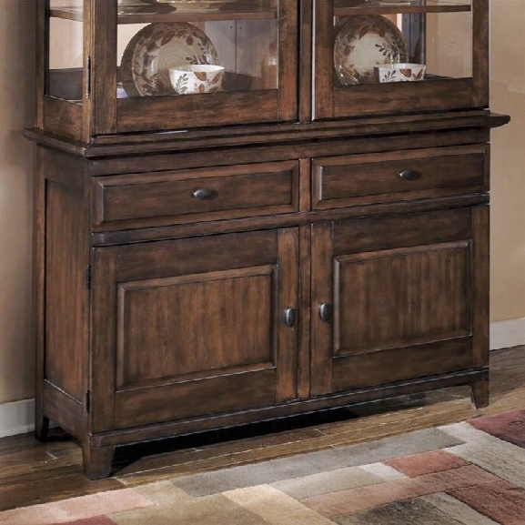 Ashley Larchmont 2 Drawer Wood Buffet In Brown