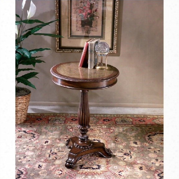 Butler Specialty Heritage Etched Brass Round Pedestal Table