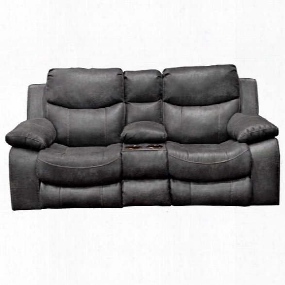 Catnapper Catalina Leather Power Reclining Console Loveseat In Steel