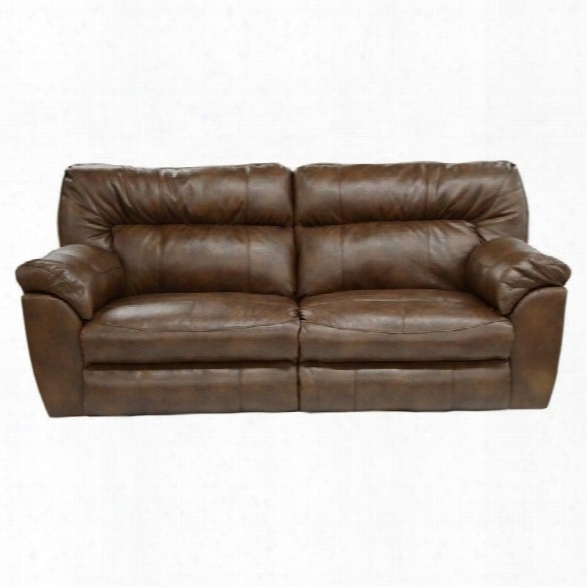 Catnapper Nolan Leather Power Reclining Sofa In Chestnut