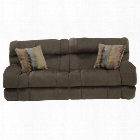 Catnapper Siesta Power Lay Flat Reclining Fabric Sofa In Chocolate