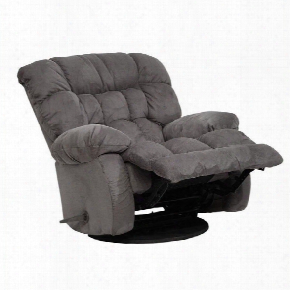 Catnapper Teddy Bear Oversized Chaise Swivel Recliner In Graphite