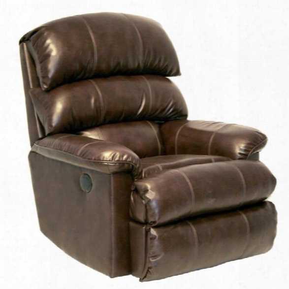 Catnapper Templeton Leather Power Wall Hugger Recliner In Espresso