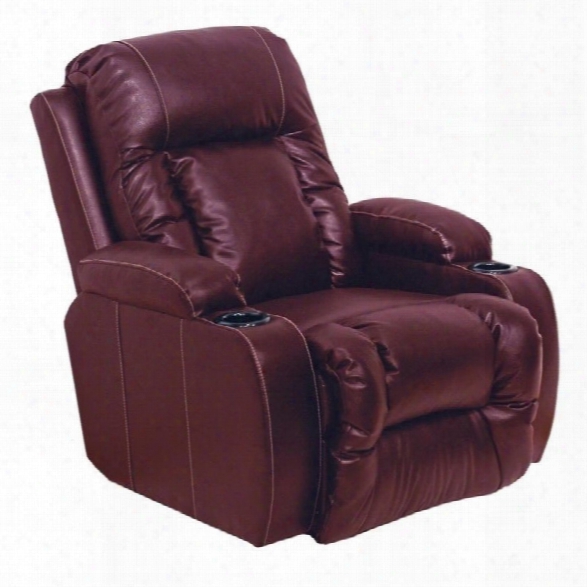 Catnapper Top Gun Leather Home Theater Recliner In Red