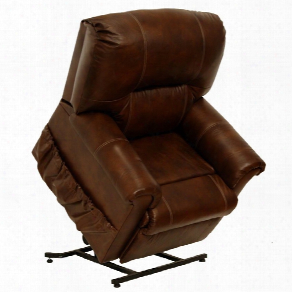 Catnapper Vintage Leather Touch Power Lift Recliner Chair In Tobacco