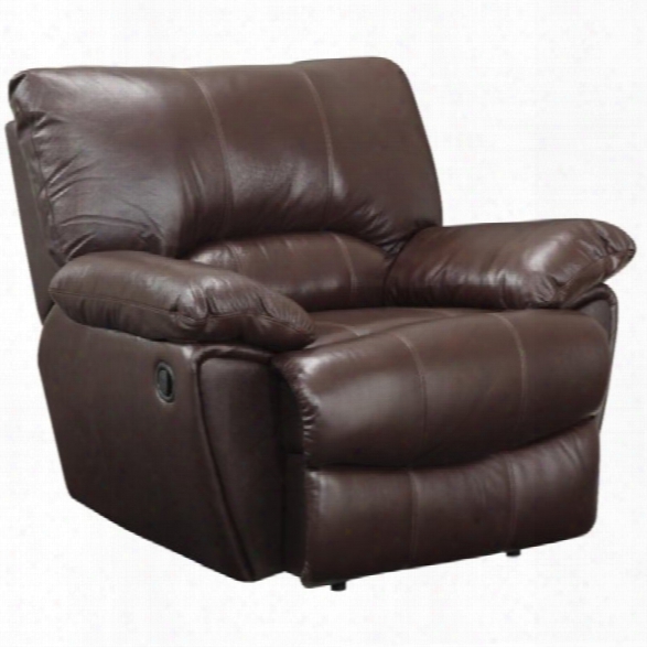 Coaster Leather Power Recliner In Brown