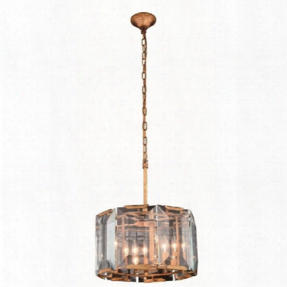 Elegant Lighting Monaco 17 4 Light Glass Crystal Pendant Lamp