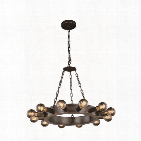 Elegant Lighting Winston 25 12 Light Pendant Lamp In Aged Iron