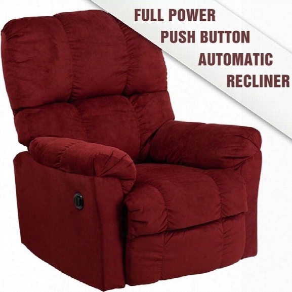 Flash Furniture Contemporary Top Hat Microfiber Power Recliner In Red