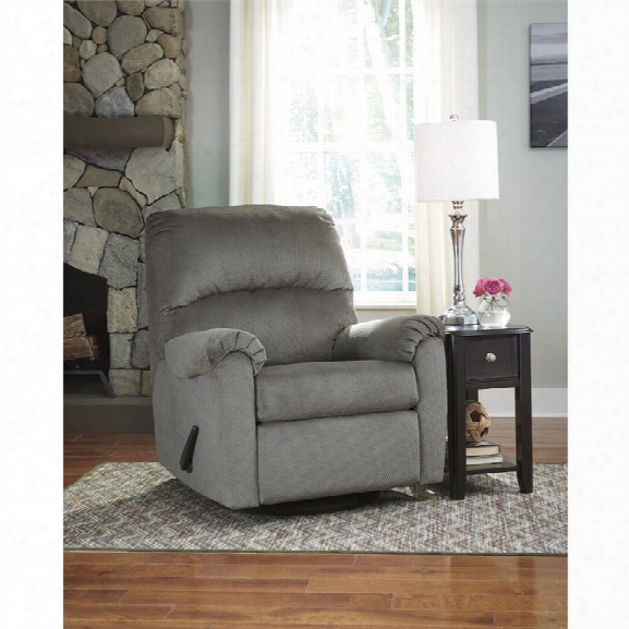 Flash Furniture Fabric Swivel Glider Recliner In Alloy