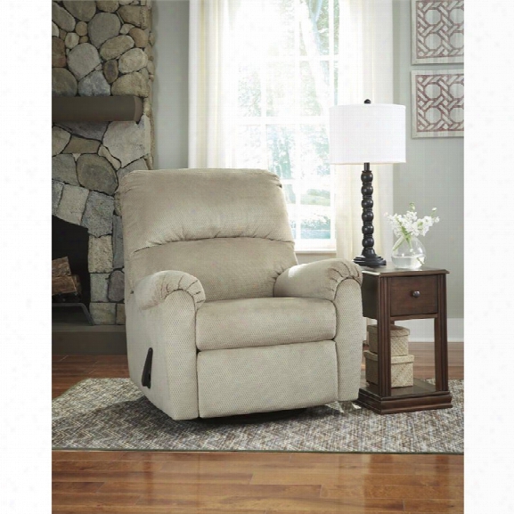 Flash Furniture Fabric Swivel Glider Recliner In Sand